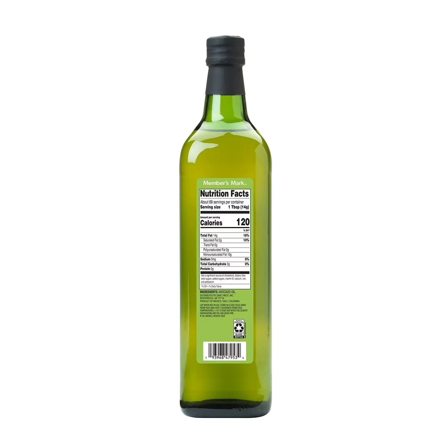 Member's Mark Avocado Oil Glass Bottle - 34oz/1pk - Image 2