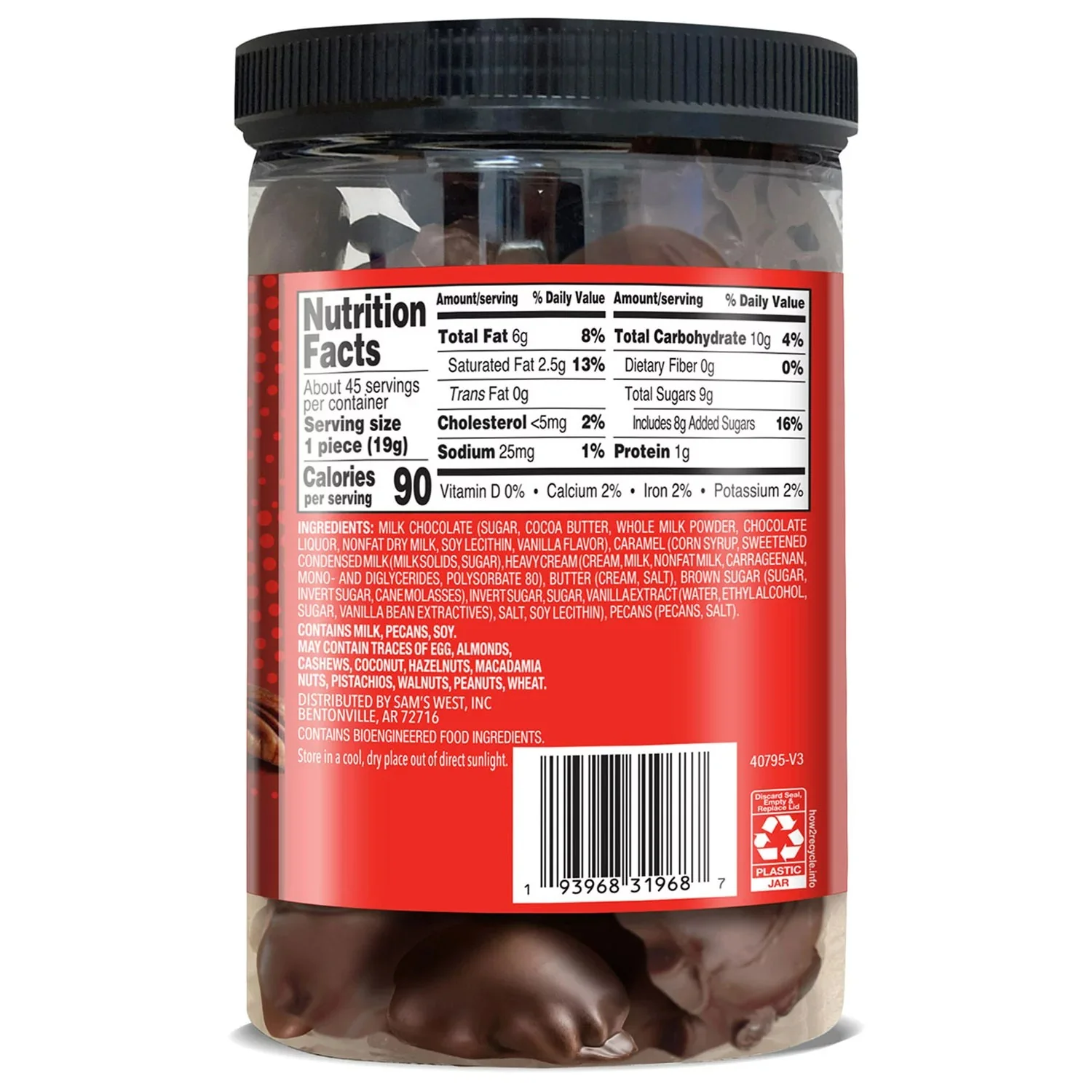 Member's Mark Milk Chocolate Pecan Caramel Clusters - 30.2oz/1pk - Image 2