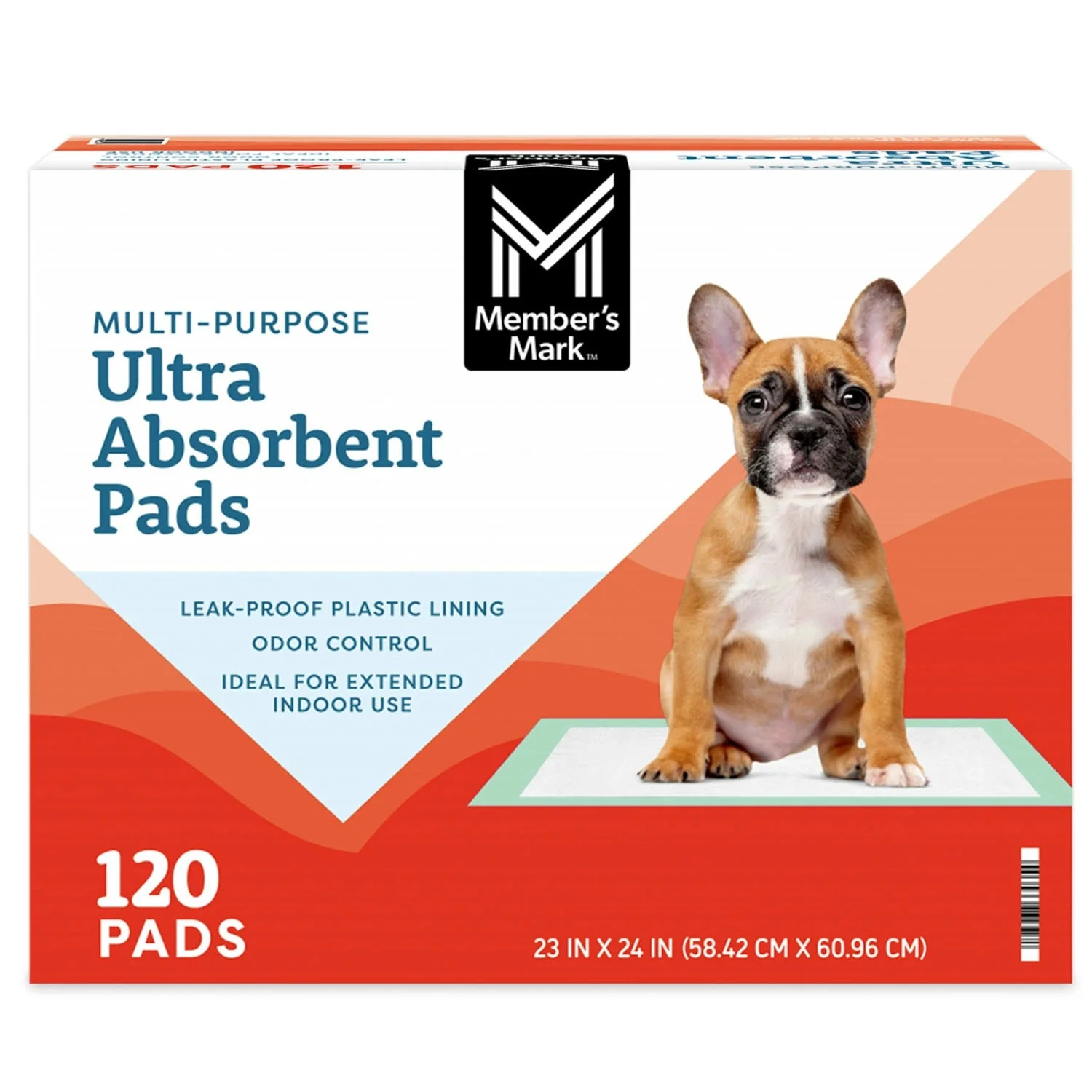 Member's Mark Multipurpose Ultra Absorbent Training Pads 23" x 24" - 120ct/1pk