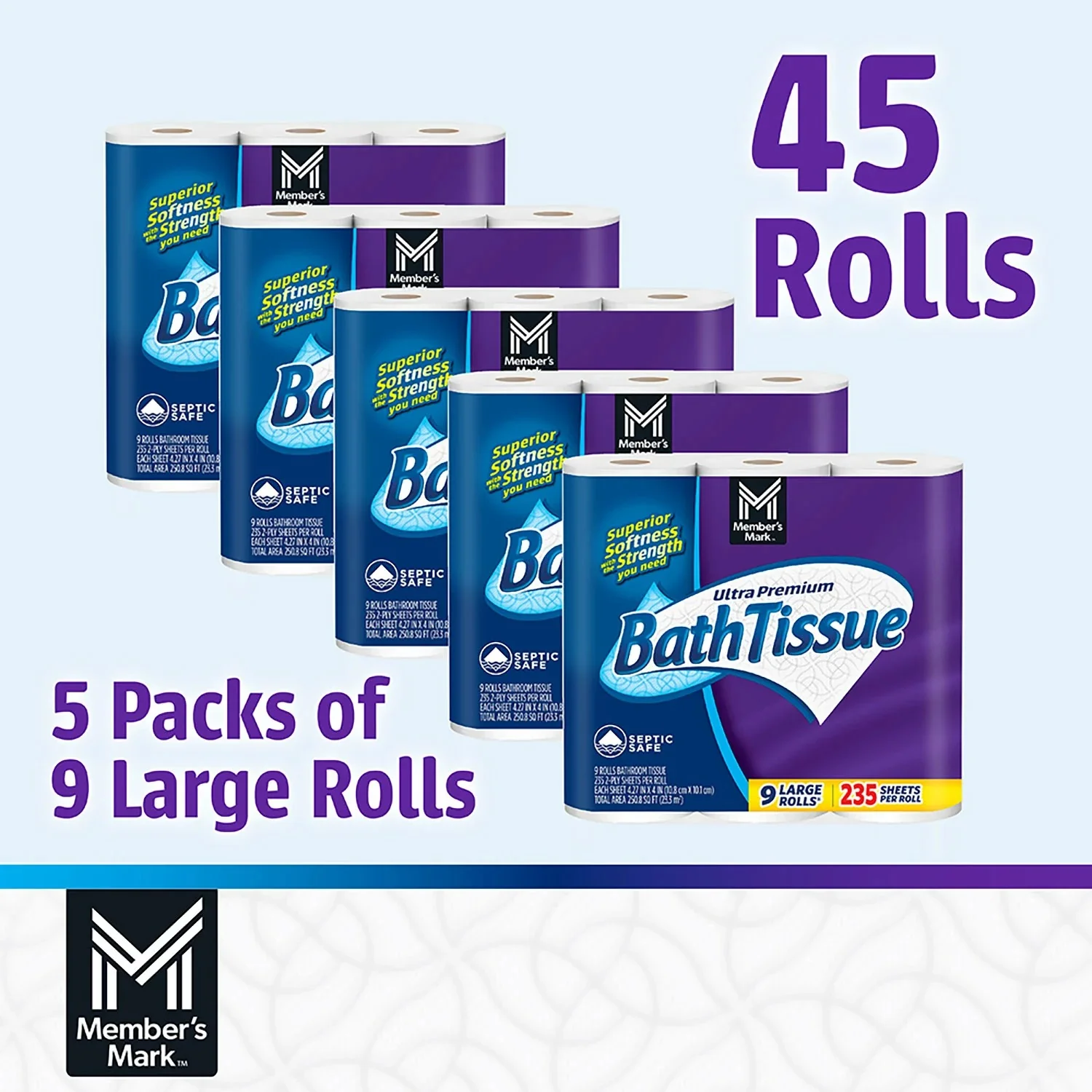 Members Mark Ultra Premium 2-Ply Toilet Paper - (45x235)ct/1pk - Image 2