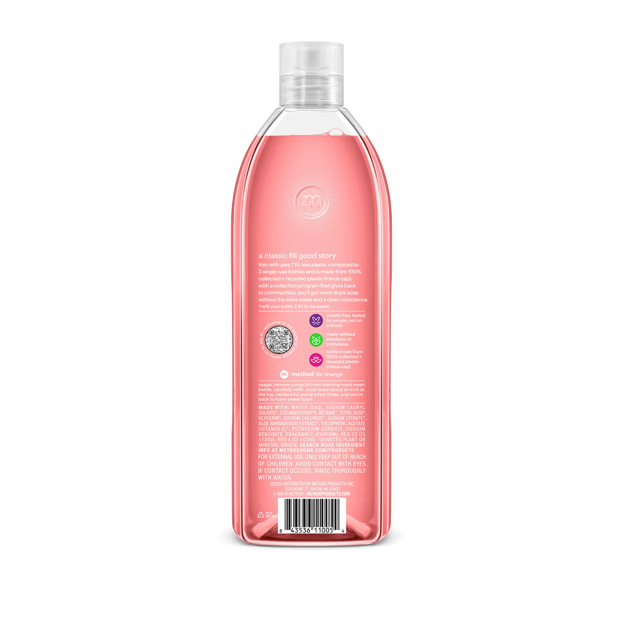 Method Foaming Hand Wash Pink Grapefruit Scent Refill - 28oz/4pk - Image 2