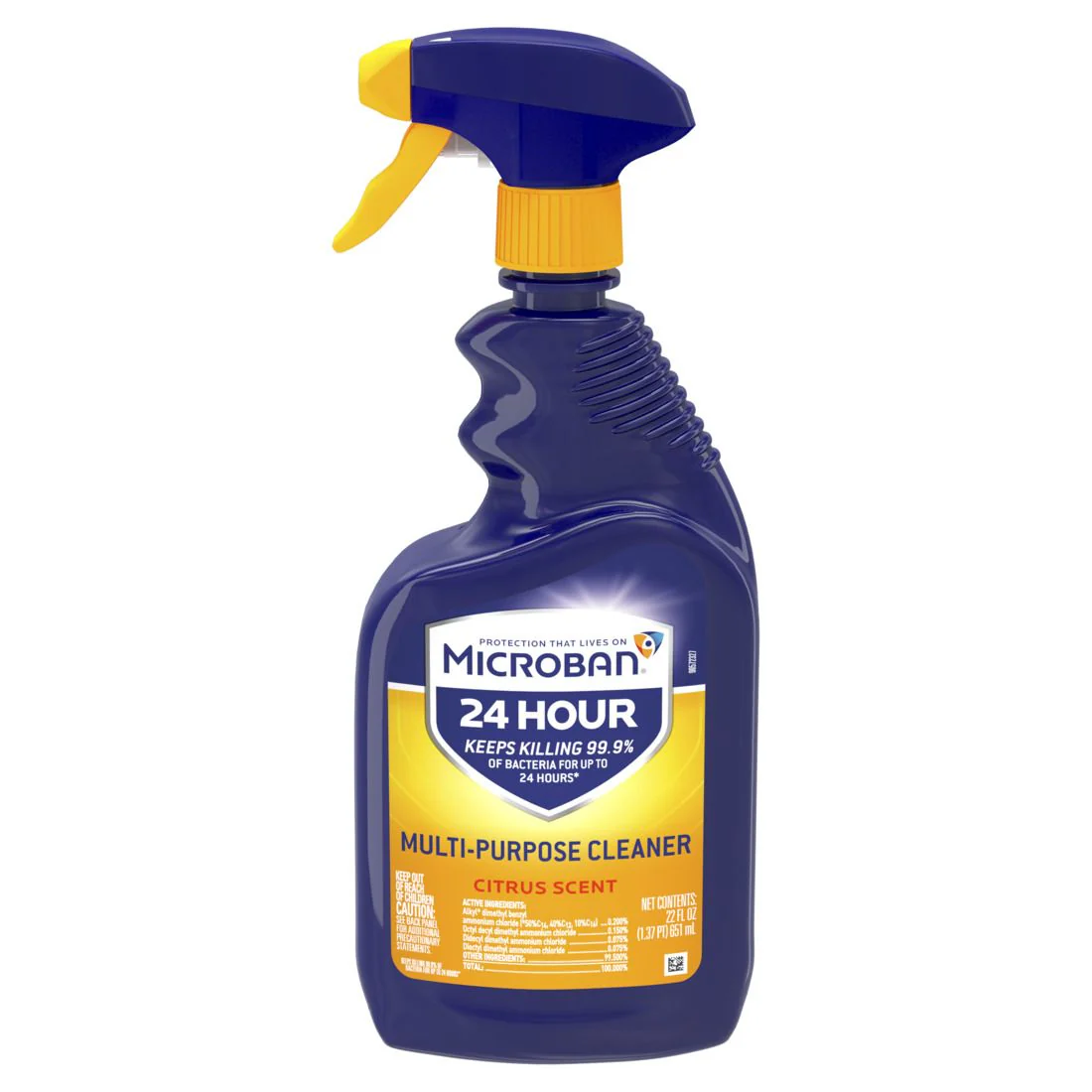 Microban 24 hr Multi-Purpose Cleaner and Disinfectant Citrus Scent Spray - 22oz/4pk