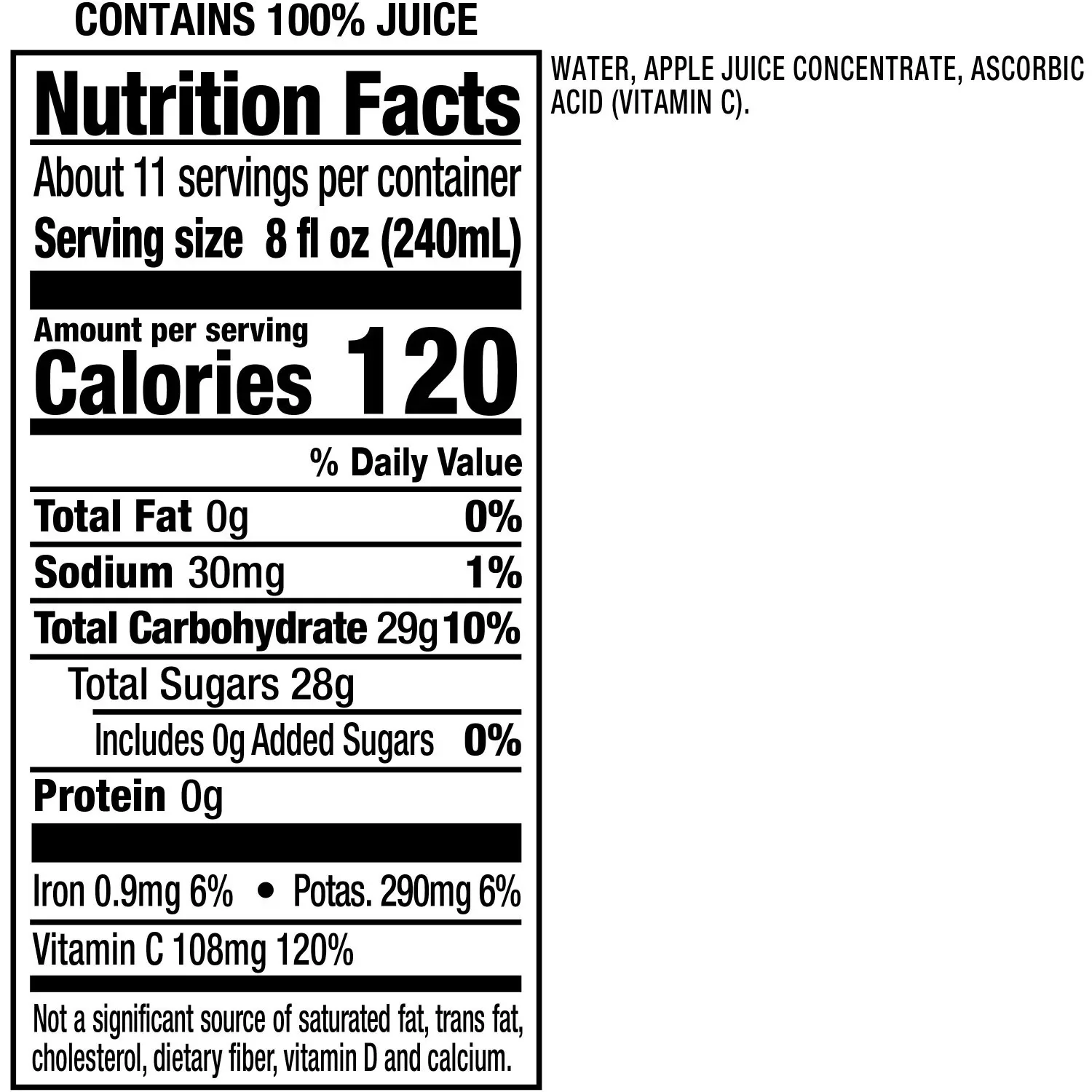 Motts 100% Apple Juice - 86oz/2pk - Image 2