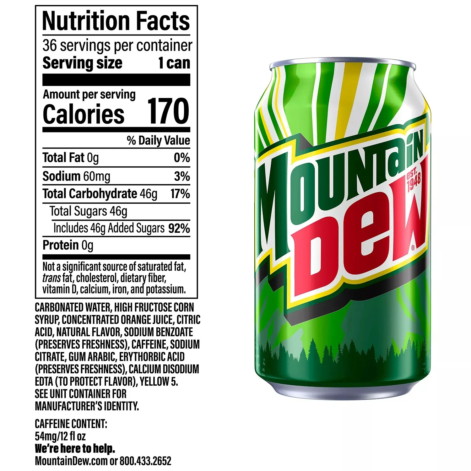 Mountain Dew Cans - 12oz/36pk - Image 2