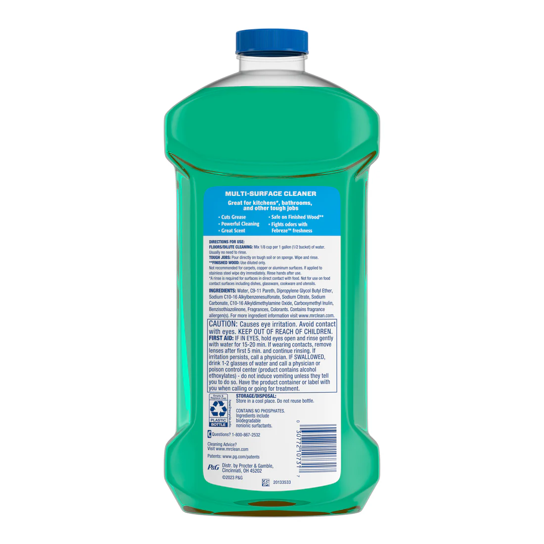 Mr. Clean All Purpose Cleaner  Floor Cleaner For Mopping Cleaning Liquid Meadows & Rain - 41oz/4pk - Image 2