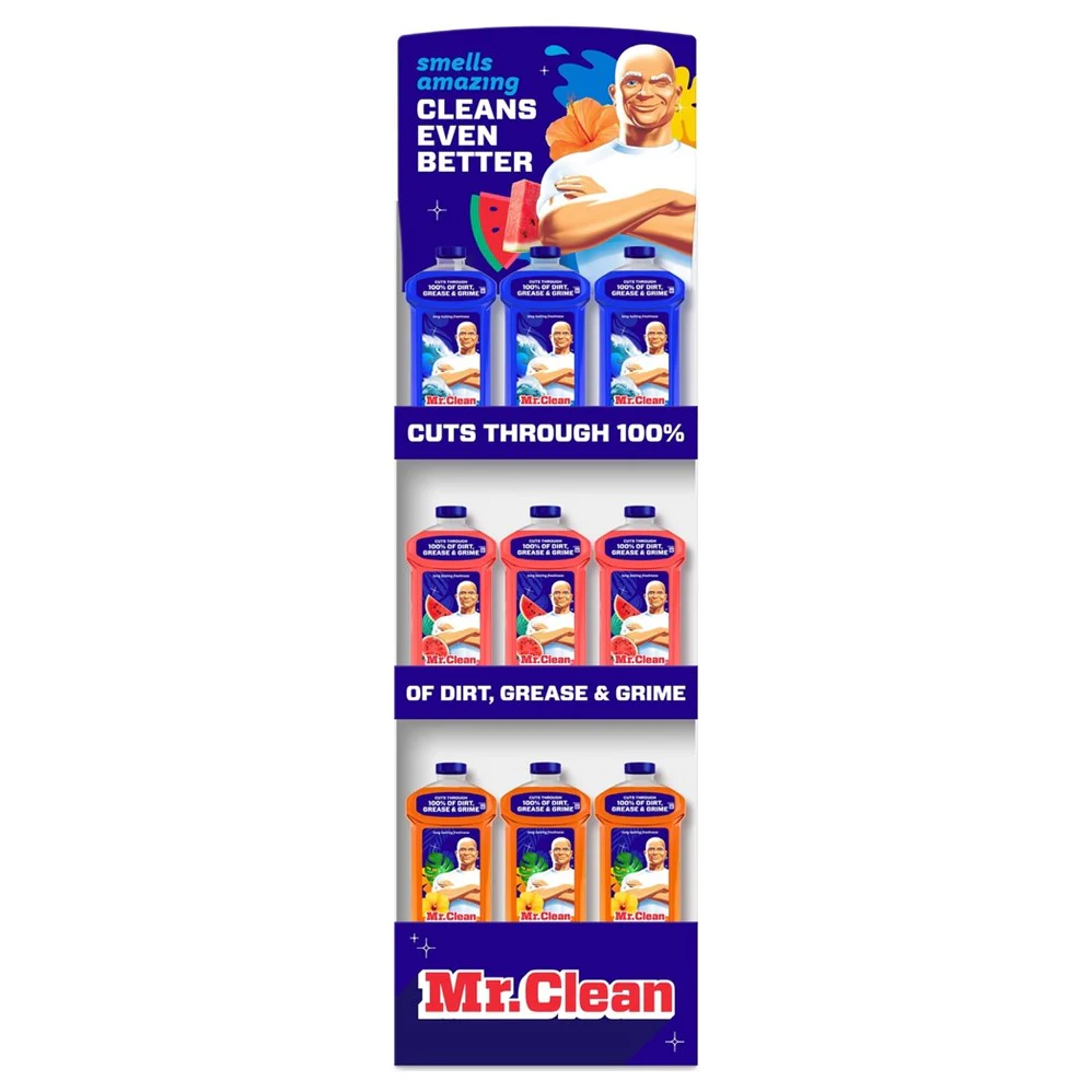 Mr. Clean Liquid Cleaner Display (9x41oz Watermelon; 9x41oz Ocean; 9x41oz Hawaii) - 41oz/27pk