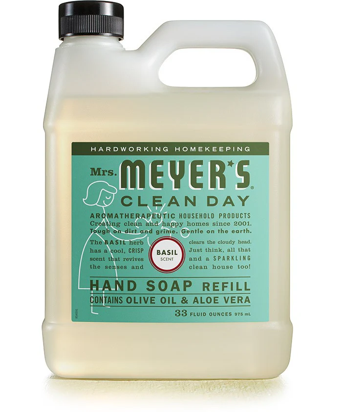 Mrs. Meyers HandSoap REFILL Basil - 33oz/6pk