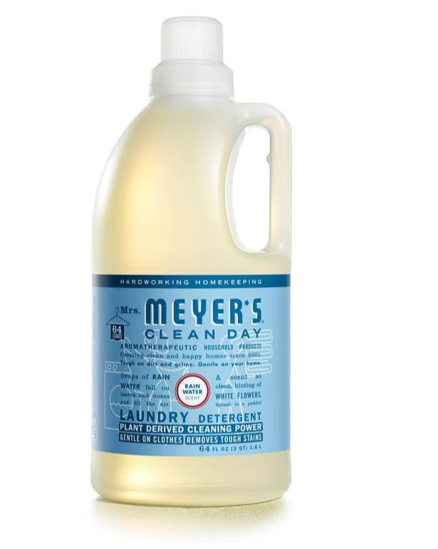 Mrs Meyer's Liquid Laundry Detergent Concentrate Rainwater - (2x64)oz/6pk
