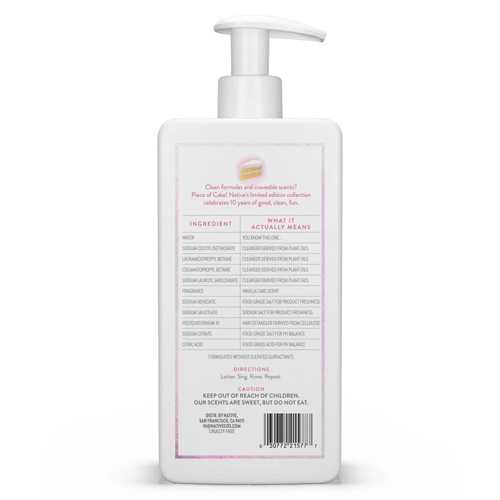 Native Limited Edition Piece Of Cake Shampoo - 16.5oz/6pk - Image 2