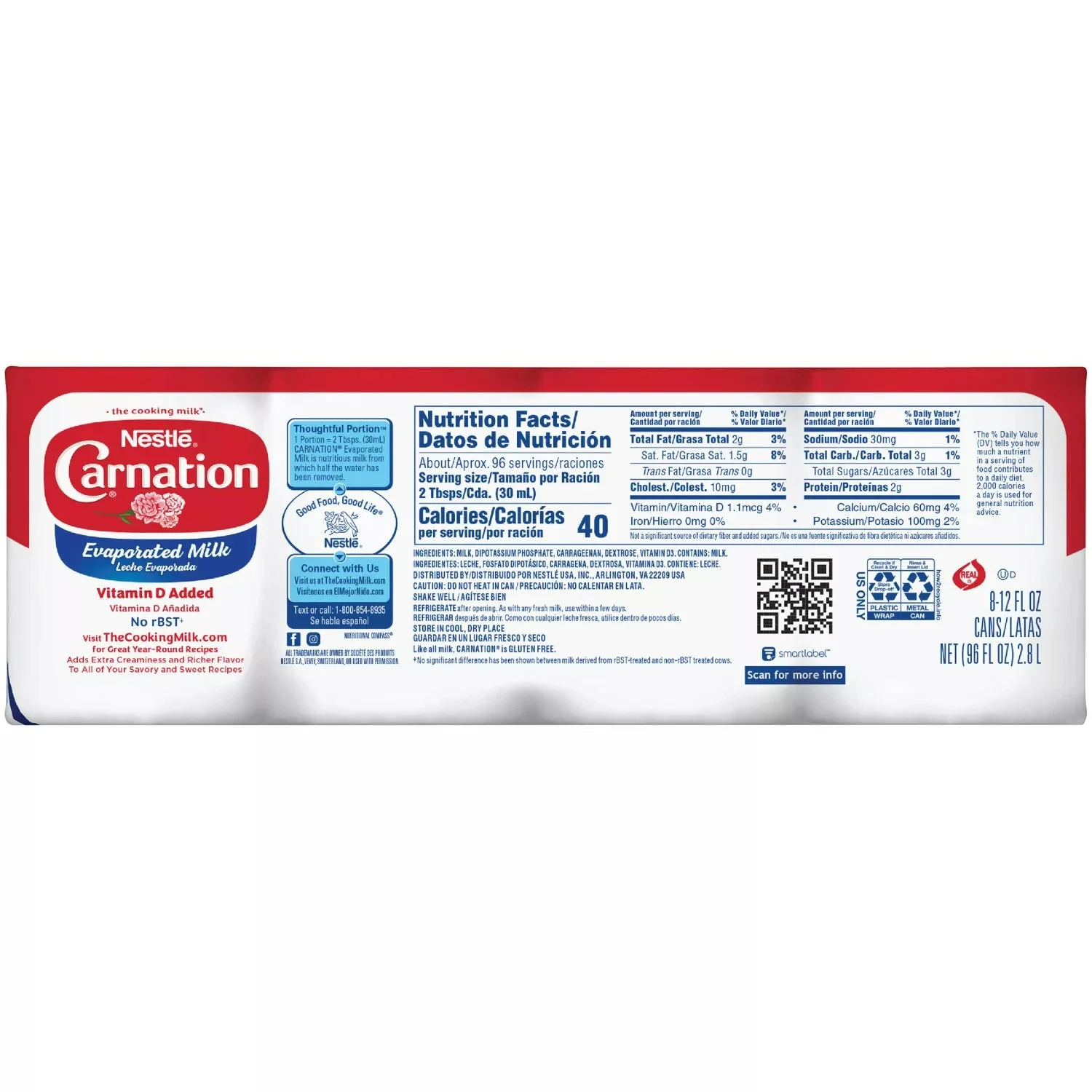 Nestle Carnation Evaporated Milk - 12oz/8pk - Image 2