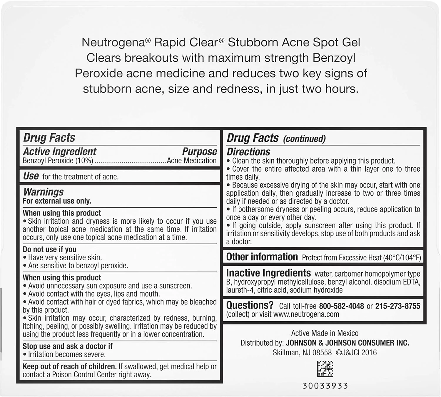 Neutrogena Rapid Clear Stubborn Acne Spot Gel Maximum Strength - 1oz/3pk - Image 2