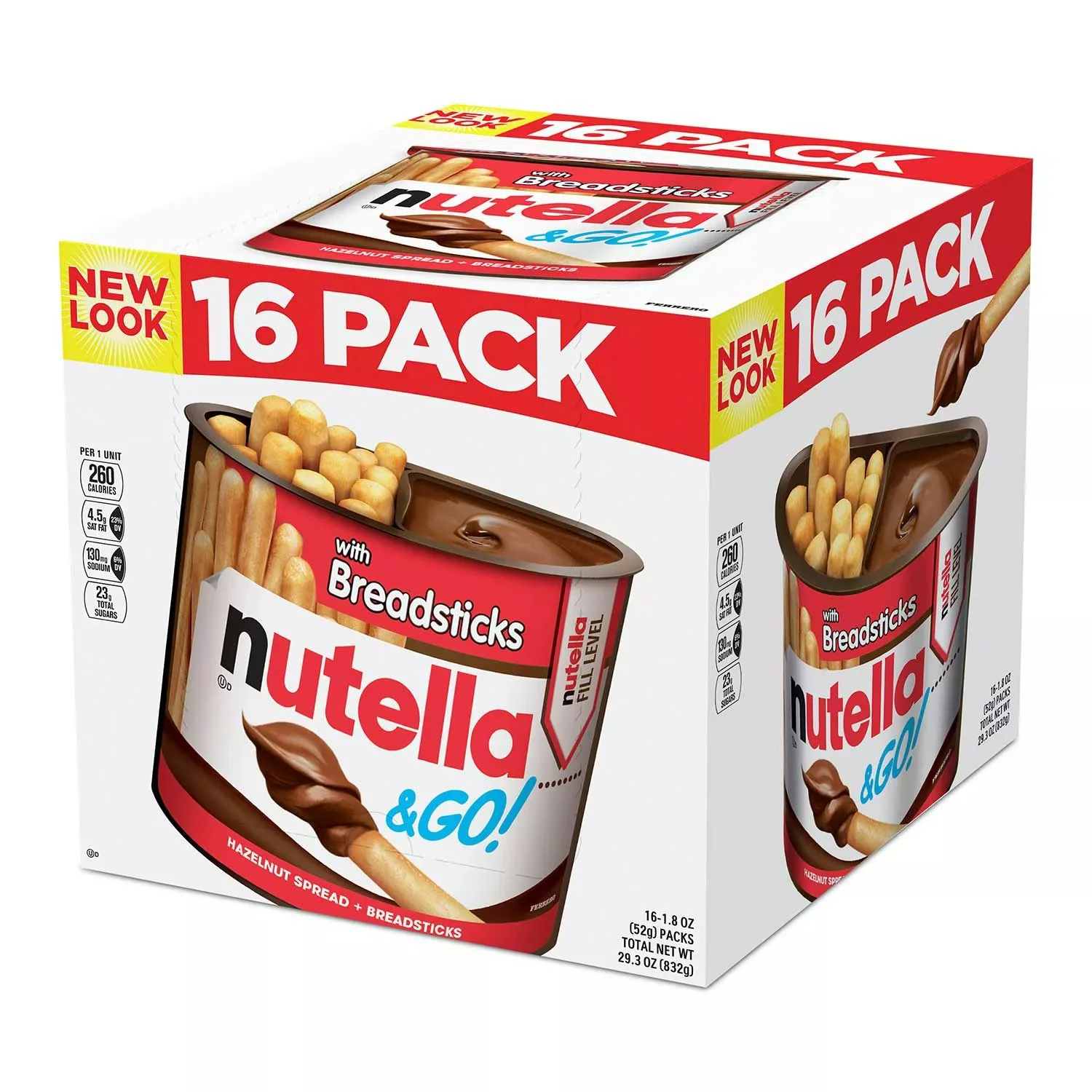 Nutella & GO! Hazelnut and Cocoa Spread + Breadsticks - 1.8oz/16pk