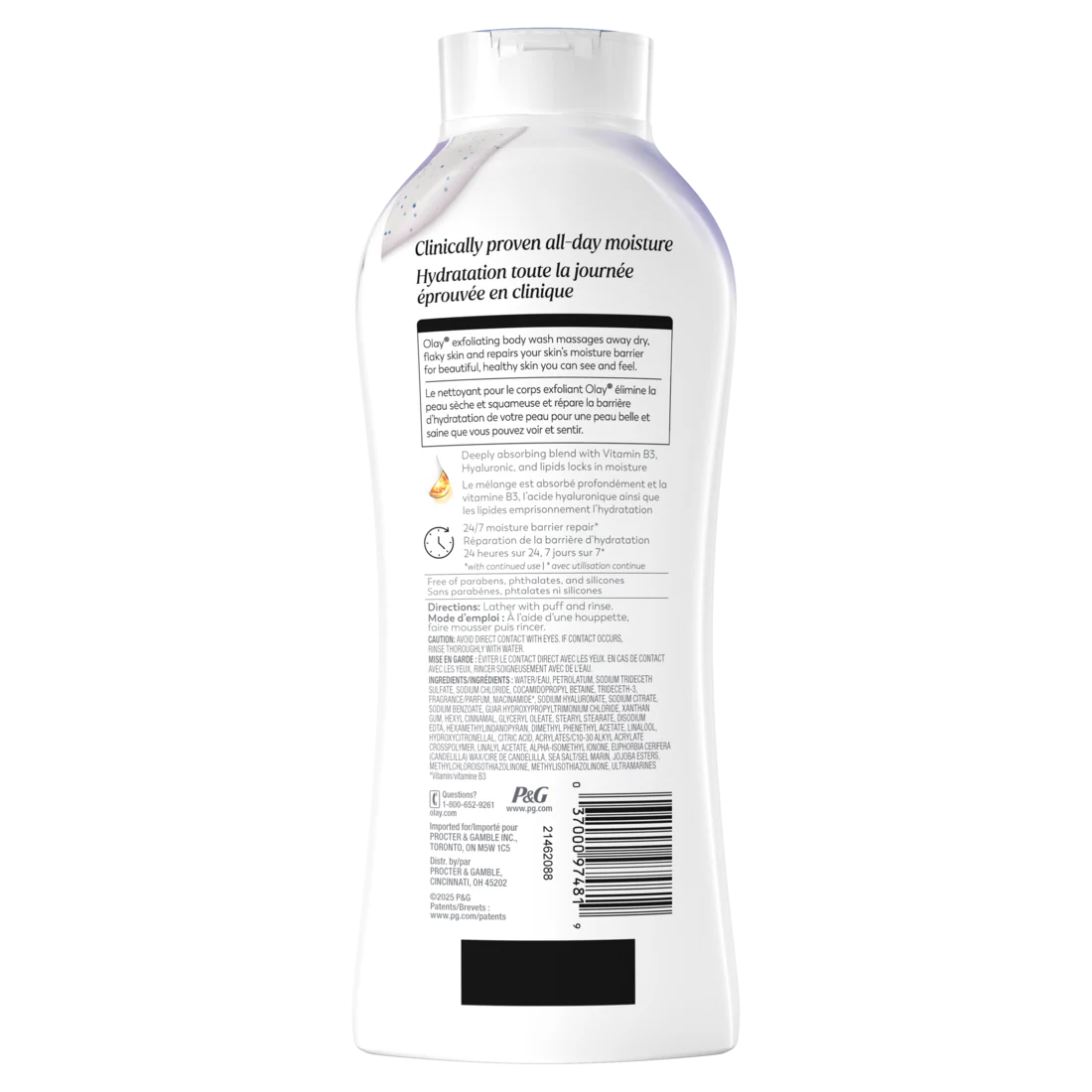 Olay Ultra Moisture Exfoliating Body Wash Vitamin B3 And Hyaluronic Blend - 22oz/4pk - Image 2