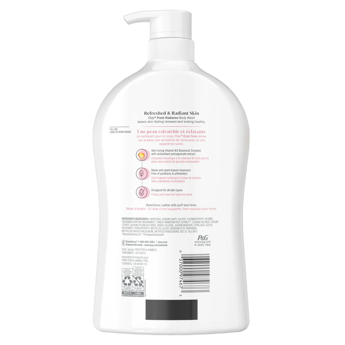 Olay Fresh Outlast Body Wash White Strawberry & Mint - 33oz/4pk - Image 2