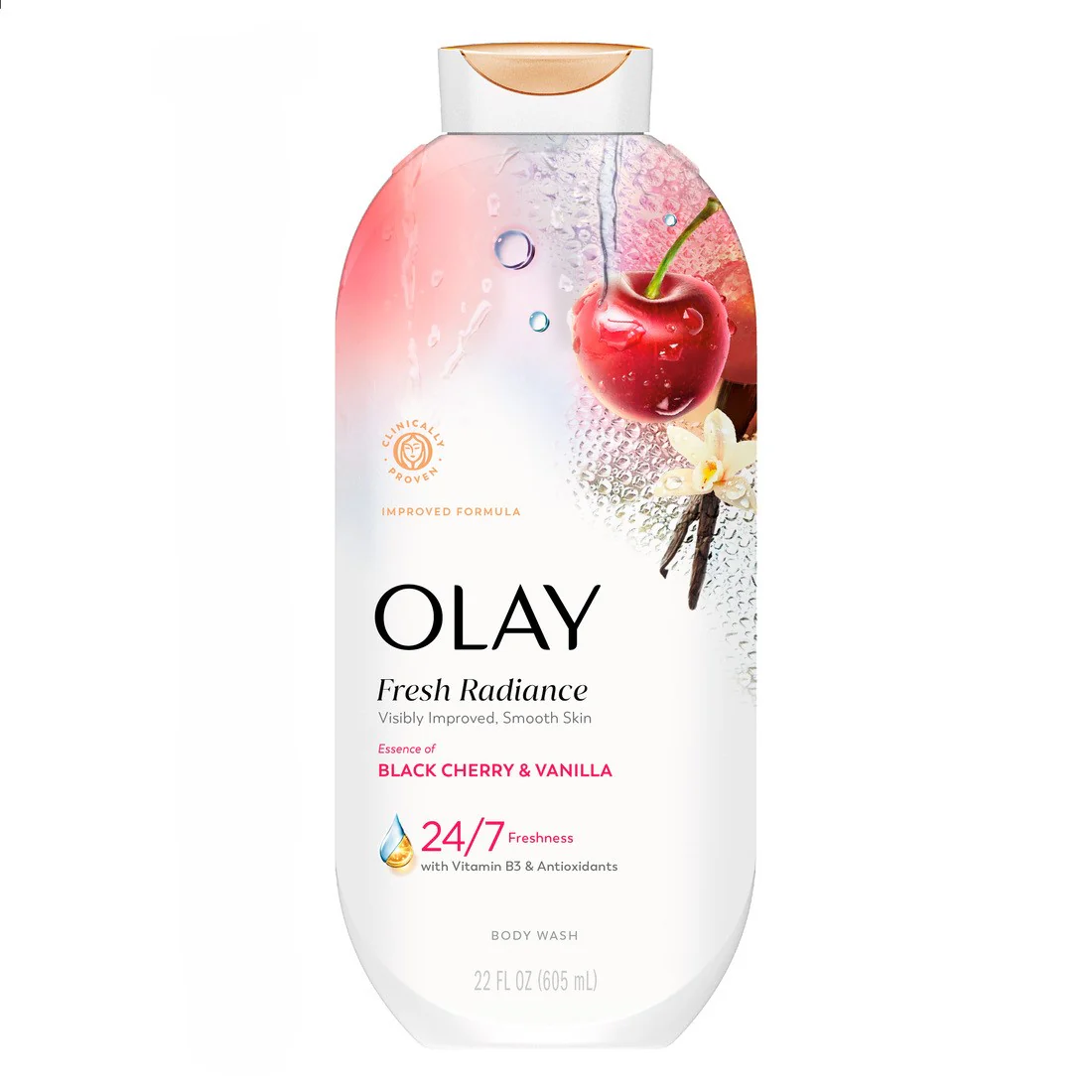 Olay Fresh Radiance Body Wash With Essence Of Black Cherry And Vanilla Vitamin B3 And Antioxidant Blend - 22oz/4pk