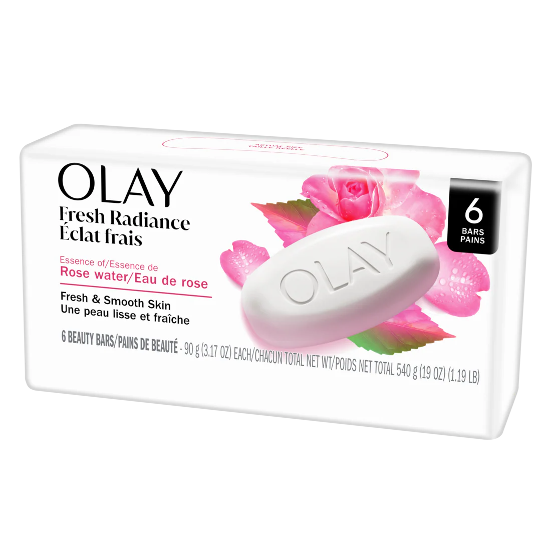 Olay Fresh Radiance Essence Of Rose Water Beauty Bar - (6x3.17)oz/6pk - Image 2