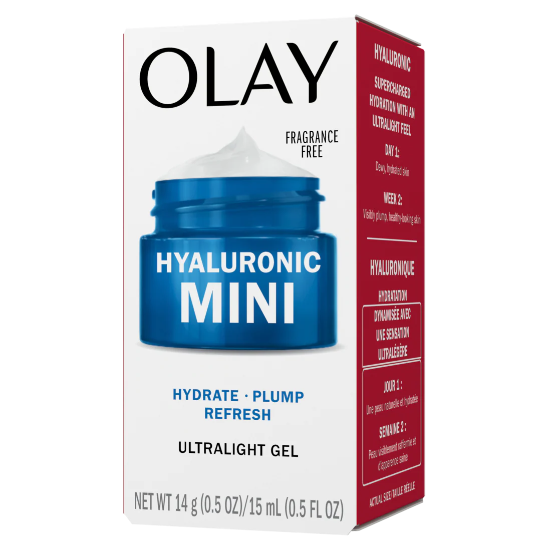Olay Hyaluronic Mini Hydrate - Plump - Refresh Ultralight Gel Face Moisturizer Fragrance-Free Trial Size - 0.5oz/12pk