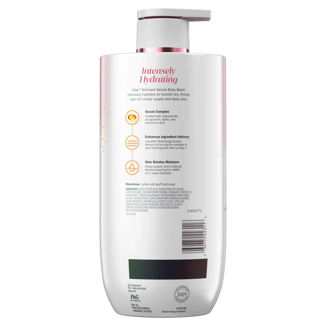 Olay Intensely Hydrating Body Wash With Hyaluronic Serum Complex - 28oz/4pk - Image 2