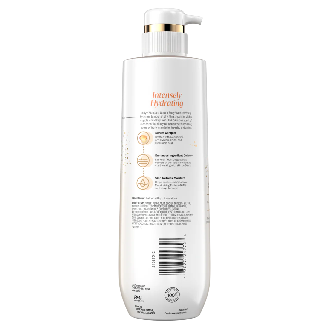 Olay Intensely Hydrating Body Wash With Hyaluronic Serum Complex Mandarin Fizz Scent - 20oz/4pk - Image 2