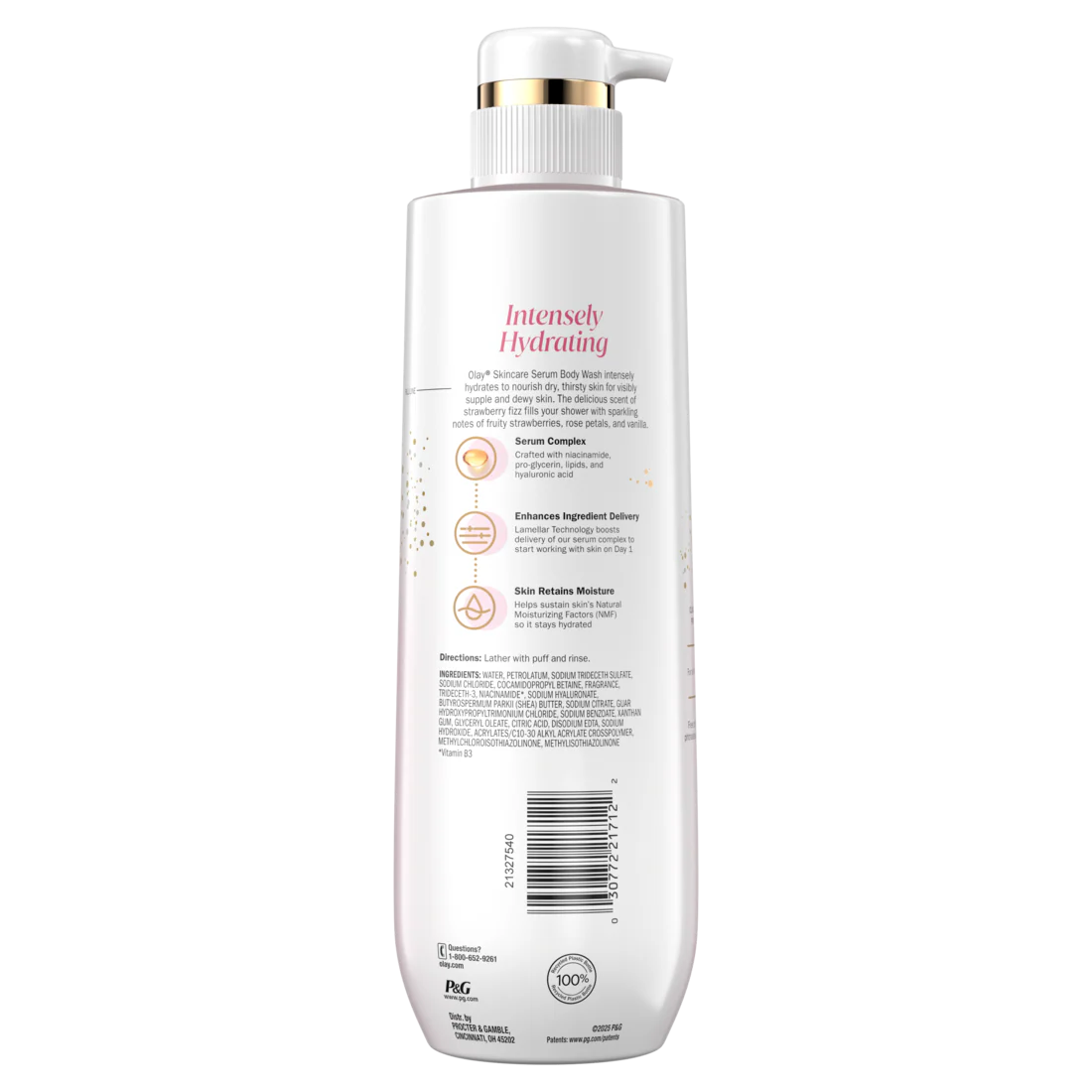 Olay Intensely Hydrating Body Wash With Hyaluronic Serum Complex Strawberry Fizz Scent - 20oz/4pk - Image 2