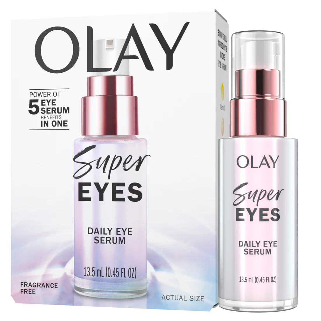 Olay Super Eye Serum - Vitamin C Caffeine Niacinamide Amino Peptide Aloe Vera - Brightens Dark Circles Anti-Wrinkle Anti-Aging Brightening Smooths Fine Lines Firming Hydrating - 0.45oz/3pk