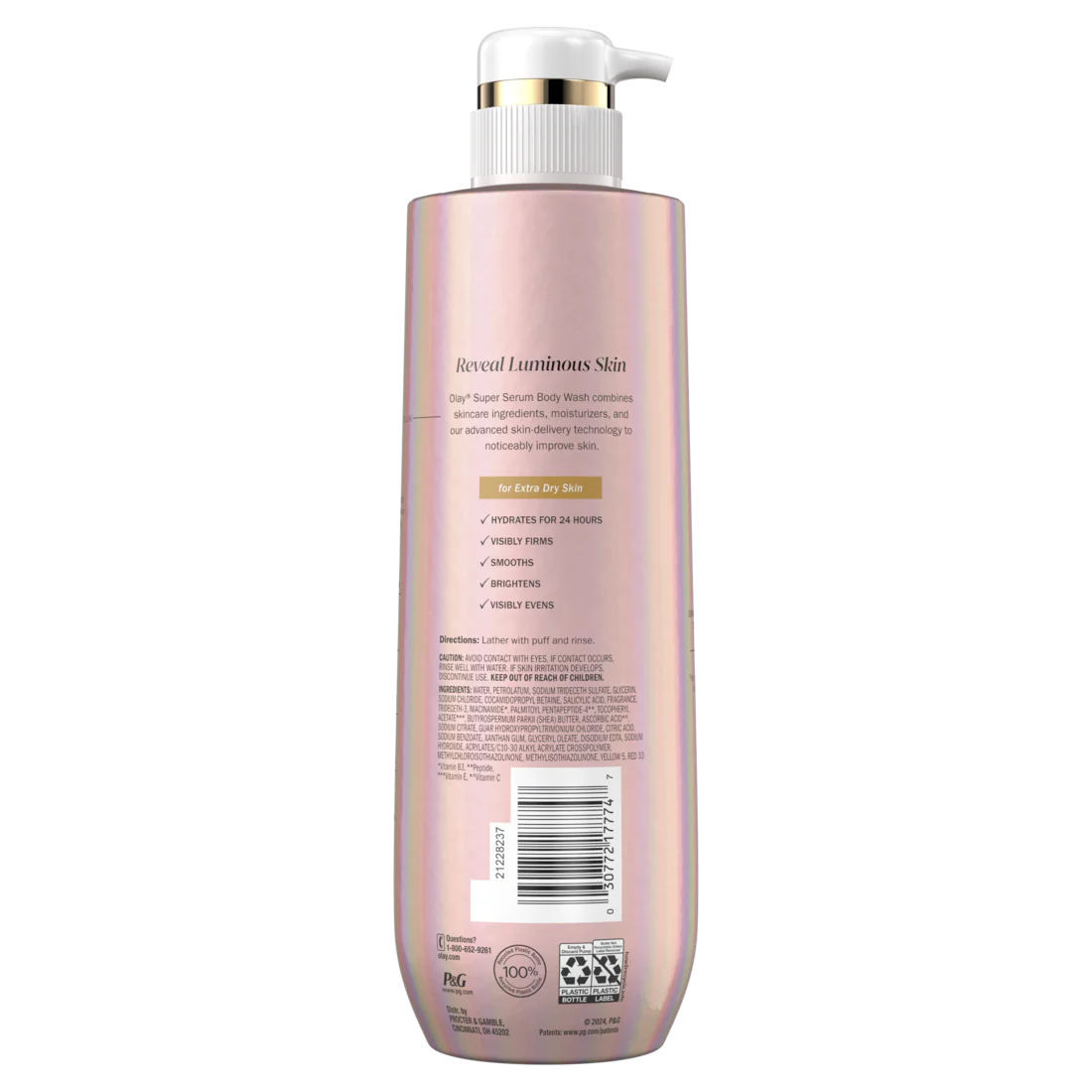 Olay Super Serum Body Wash for Extra Dry Skin Serum Complex for Luminous Skin - 18.5oz/4pk - Image 2