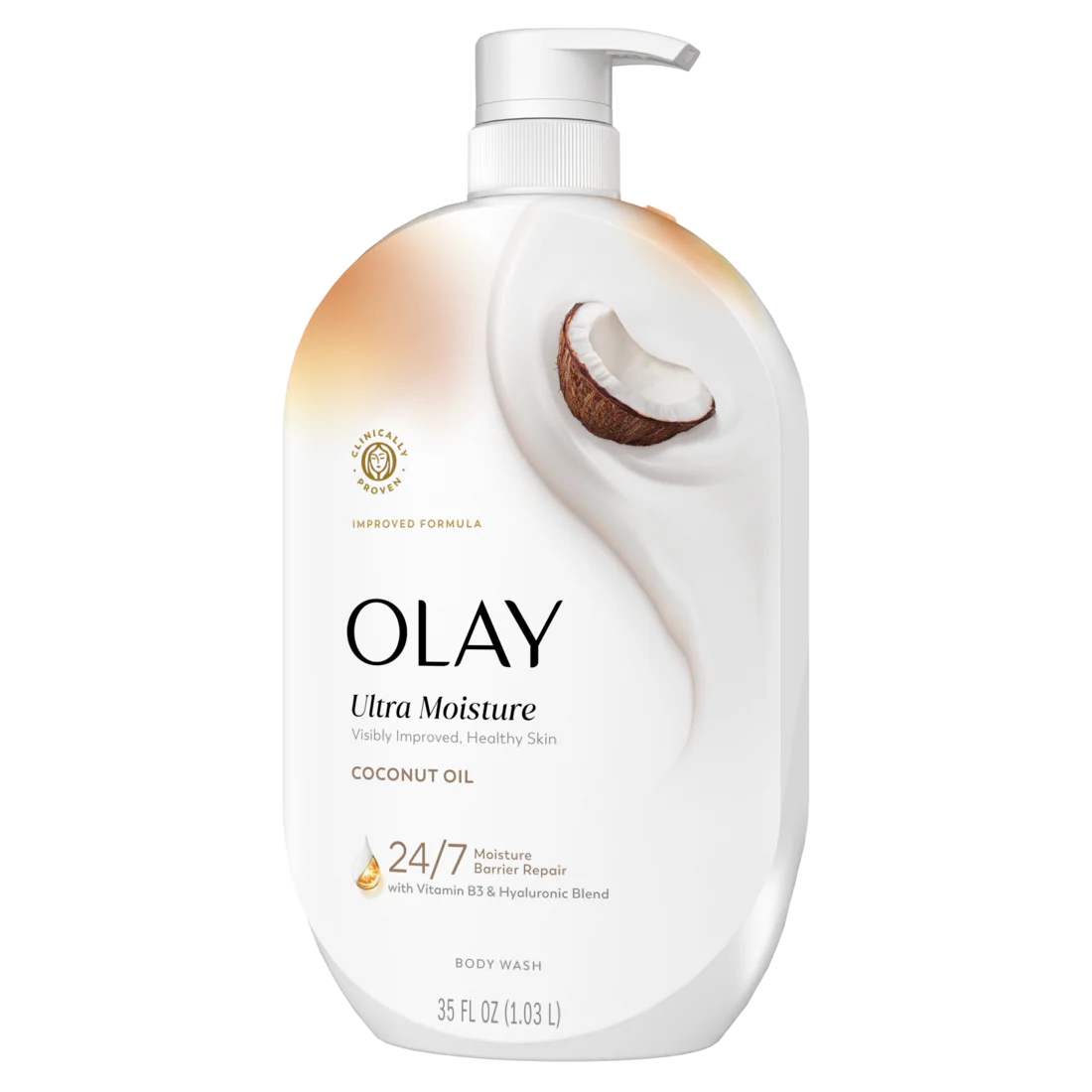 Olay Ultra Moisture Body Wash With Coconut Oil Vitamin B3 And Hyaluronic Blend - 35oz/4pk