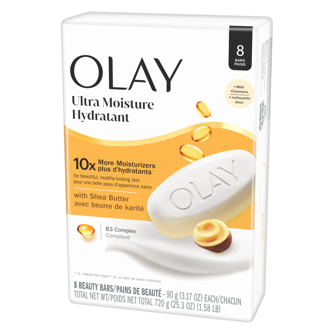 Olay Ultra Moisture Shea Butter Beauty Bar With Vitamin B3 Complex - (8x3.17)oz/4pk - Image 2