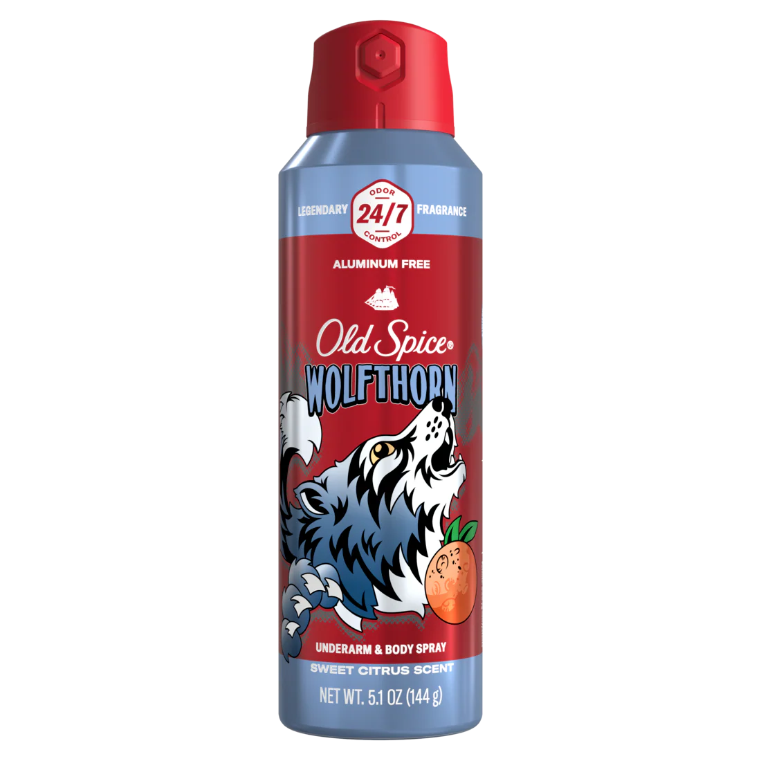 Old Spice Aluminum Free Deodorant for Men 24/7 Freshness Body Spray Long Lasting Odor Protection Cologne Quality Fragrance Wolfthorn Sweet Citrus Scent - 5.1oz/12pk