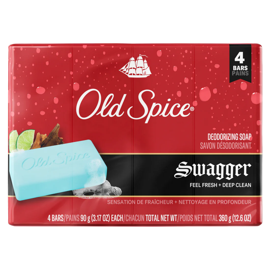 Old Spice Bar Soap For Men Swagger - (4x3.17)oz/12pk