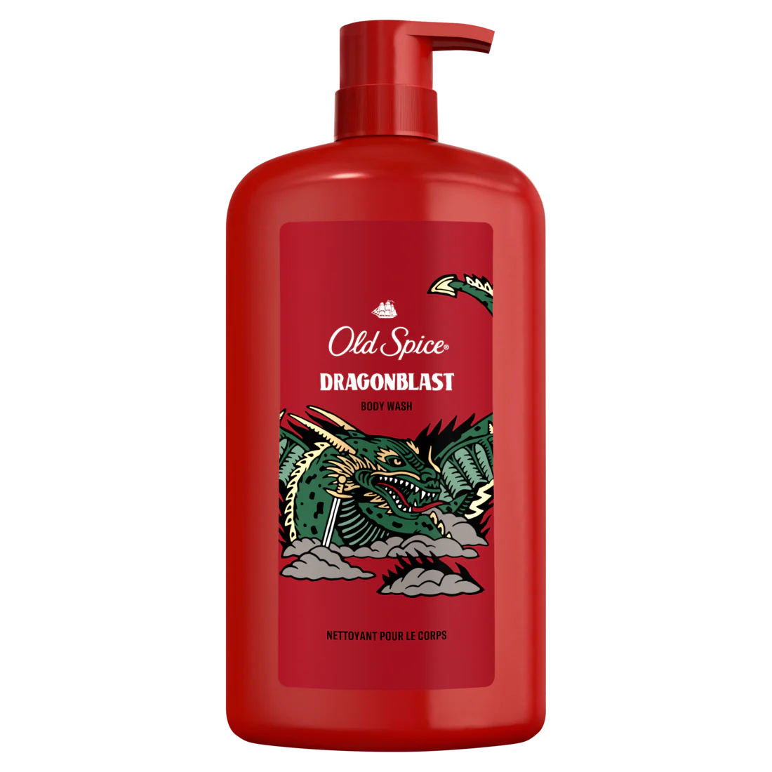 Old Spice Body Wash for Men Dragonblast Long Lasting Lather - 33.4oz/4pk