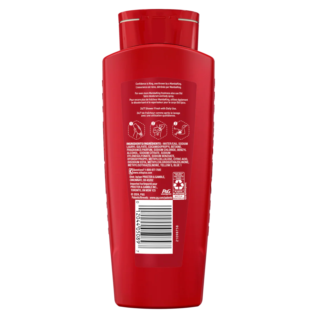 Old Spice Cleansing Body Wash For Men 24/7 Shower Clean With Lasting Scent 2-in-1 Face And Body Wash Rich Lather Mambaking Rich Plum Scent - 24oz/4pk - Image 2