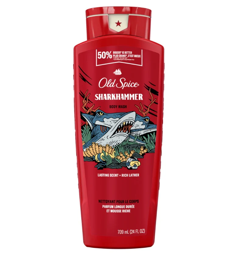 Old Spice Body Wash for Men Sharkhammer Long Lasting Lather - 24oz/4pk