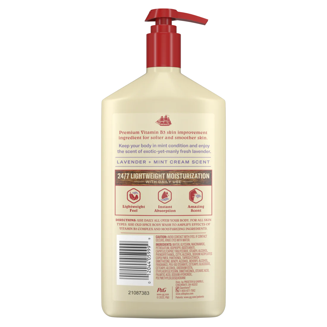 Old Spice Hand Face And Body Lotion For All Skin Types 24/7 Lightweight Moisturization With Vitamin B3 Lavender And Mint Scent Instant Absorption - 16oz/6pk - Image 2