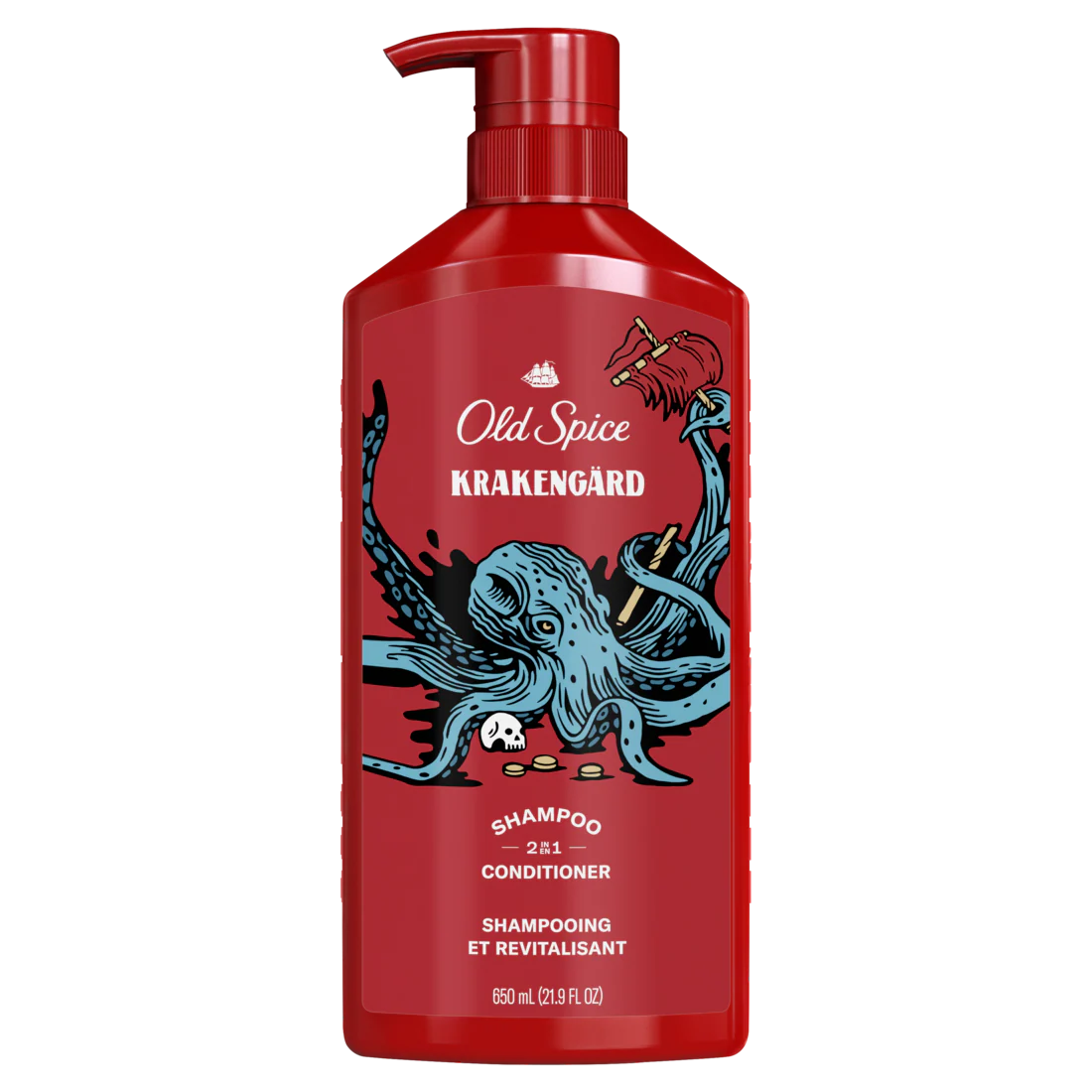 Old Spice Krakengard 2-in-1 Shampoo & Conditioner For Men Healthier Fuller More Moisturized Looking Hair - 21.9oz/4pk