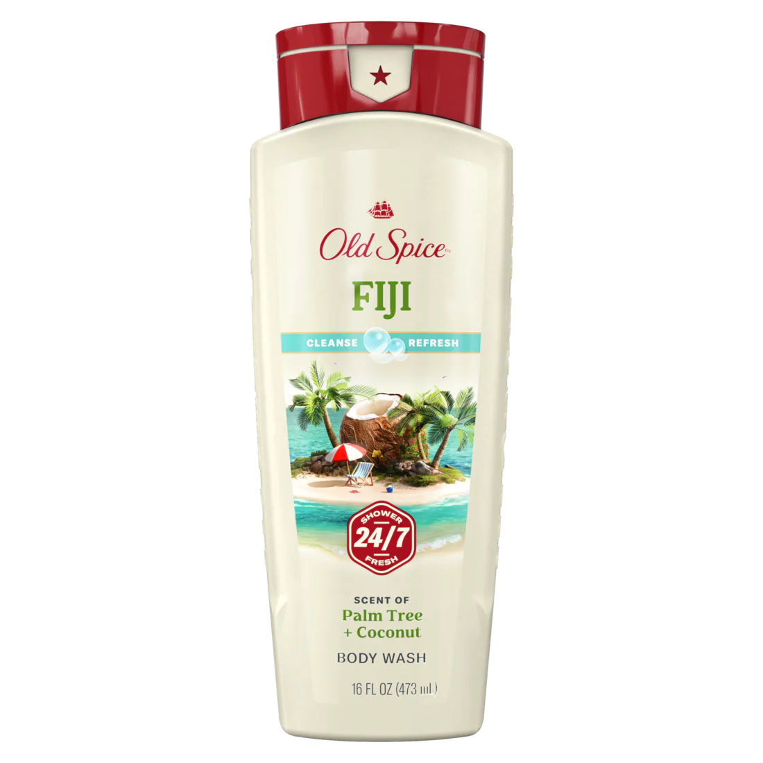 Old Spice Men's Body Wash Fiji with Palm Tree 24/7 Shower Fresh - 16oz/4pk