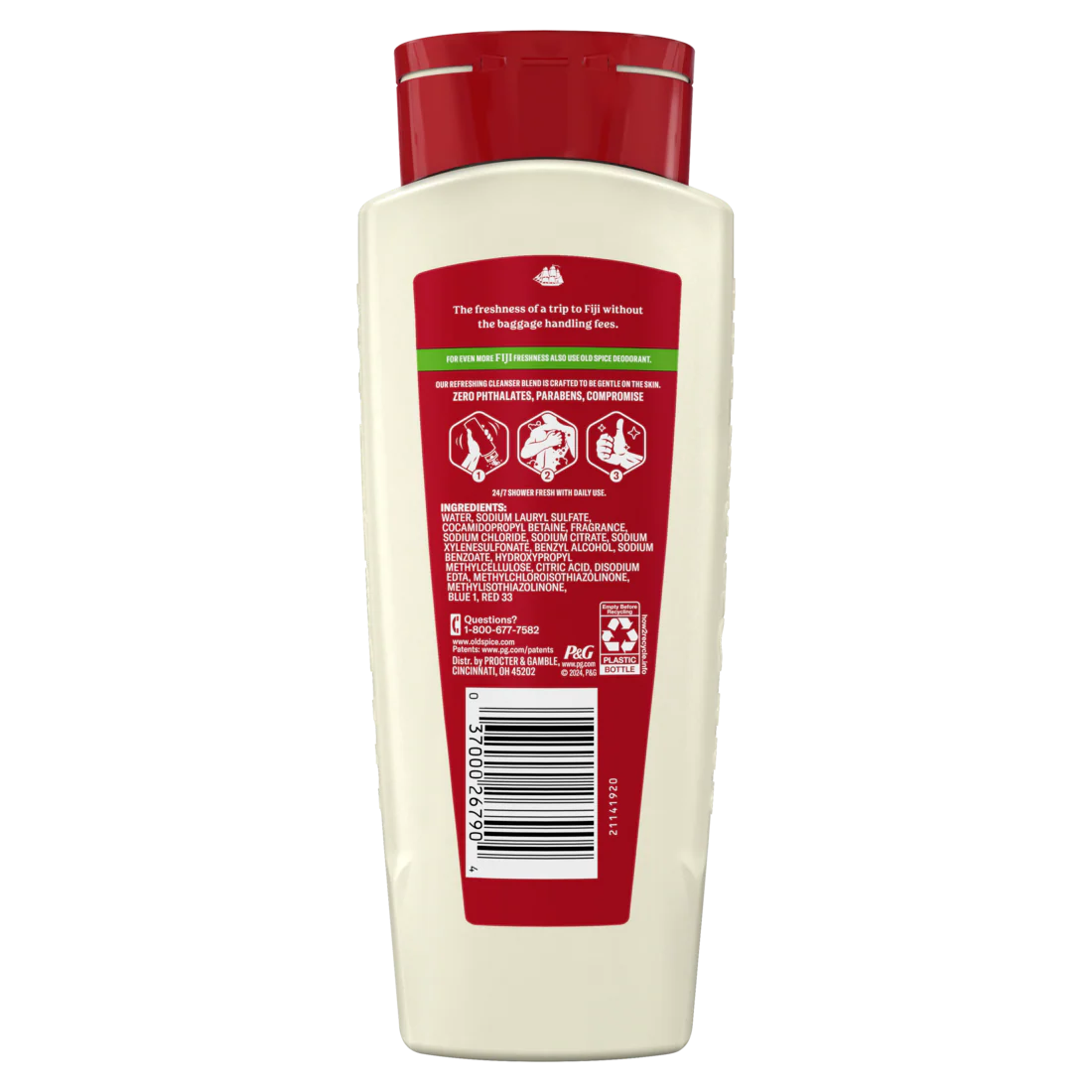 Old Spice Men's Body Wash Fiji with Palm Tree 24/7 Shower Fresh - 16oz/4pk - Image 2