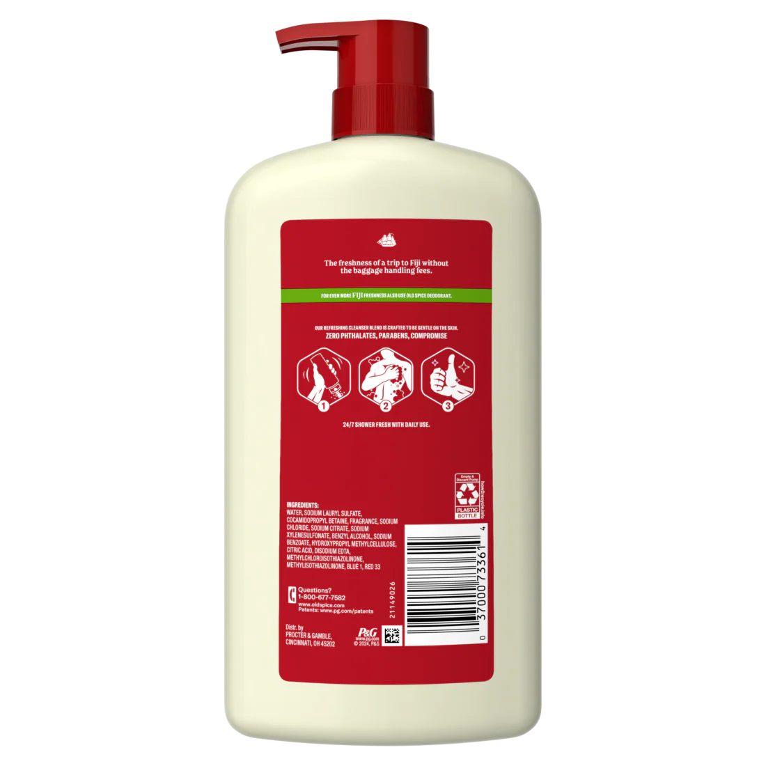 Old Spice Men's Body Wash Fiji with Palm Tree 24/7 Shower Fresh - 30oz/4pk - Image 2