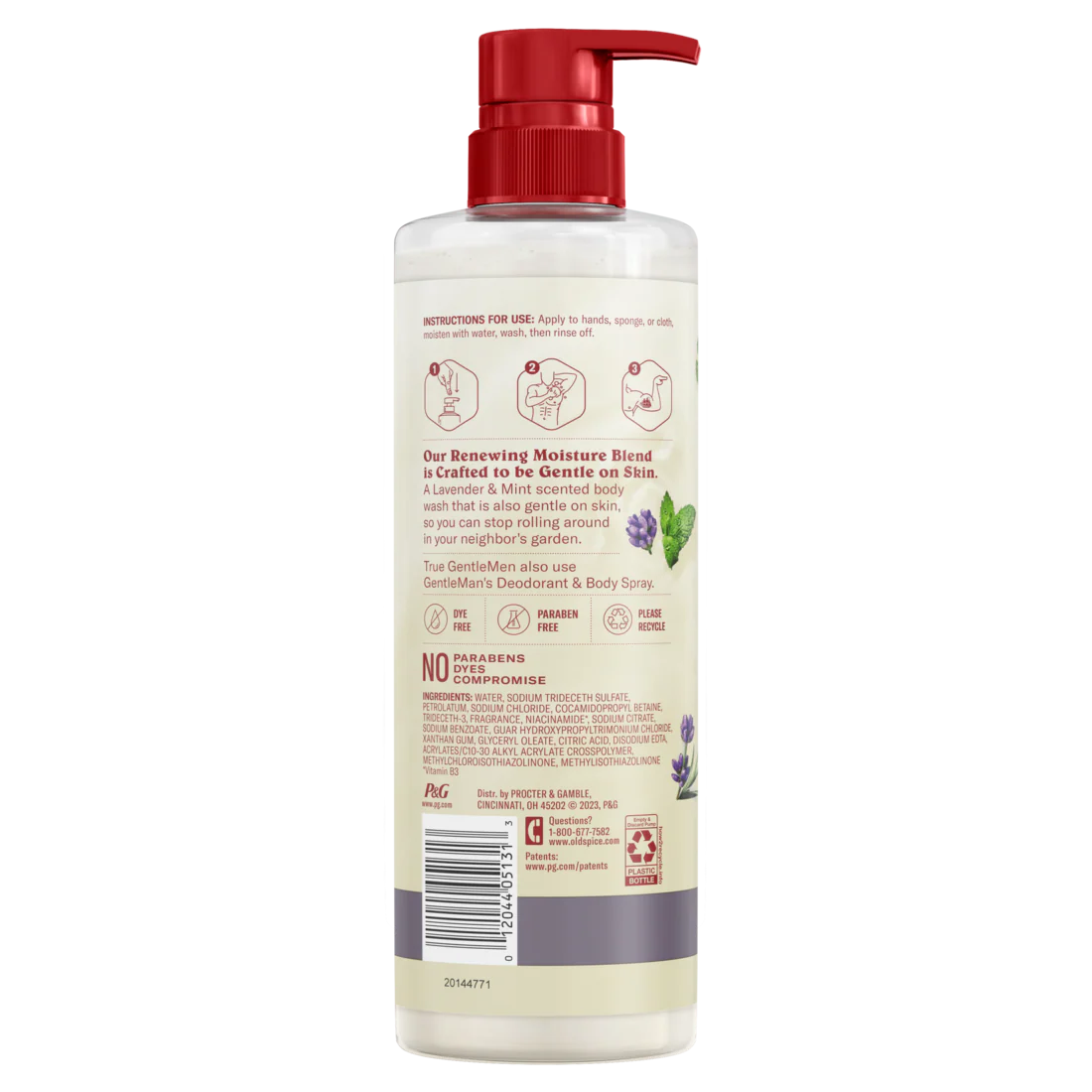 Old Spice Men's Body Wash GentleMan's Blend Lavender and Mint - 18oz/4pk - Image 2