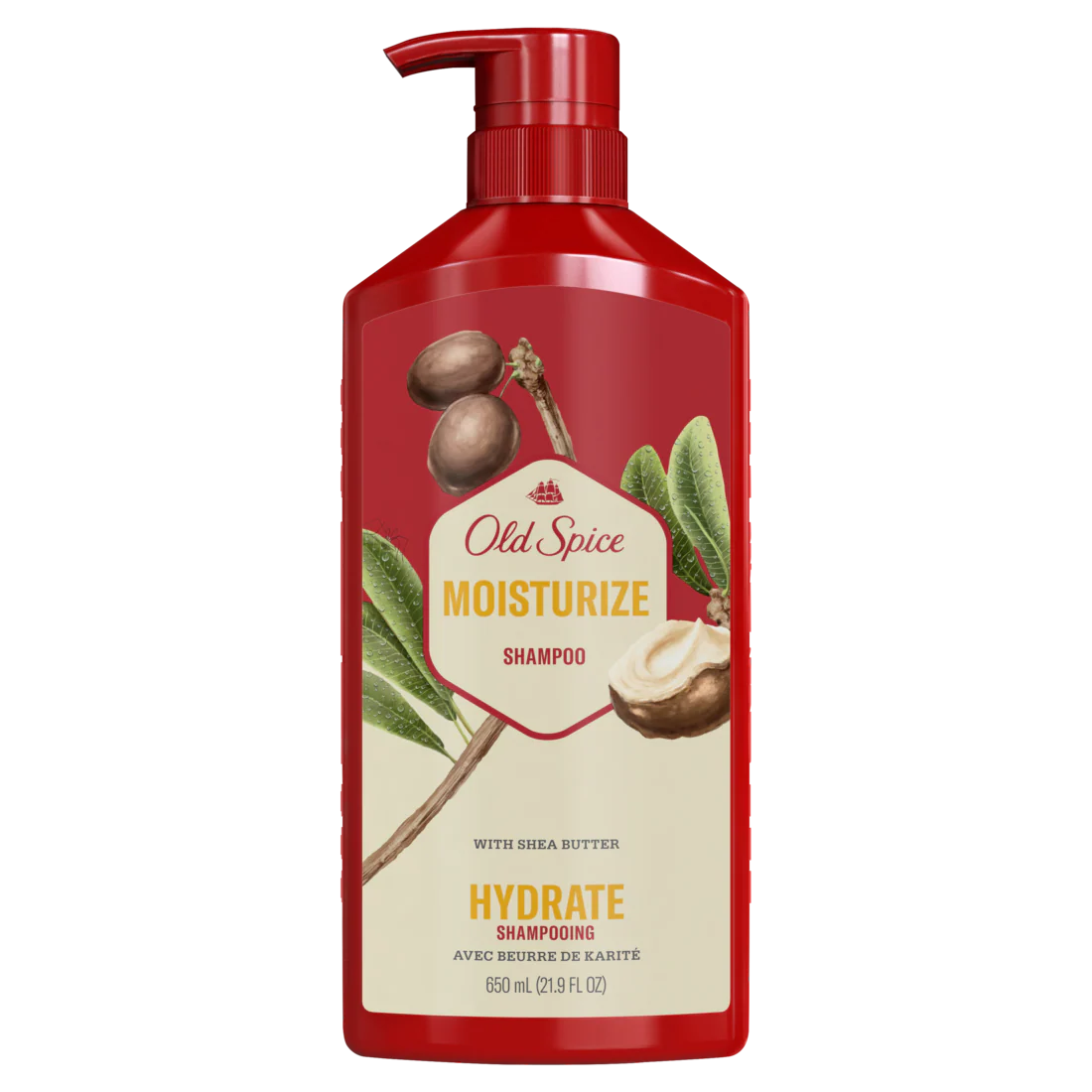 Old Spice Moisturize Shampoo For Men With Shea Butter Healthier Fuller More Moisturized Looking Hair - 21.9oz/4pk