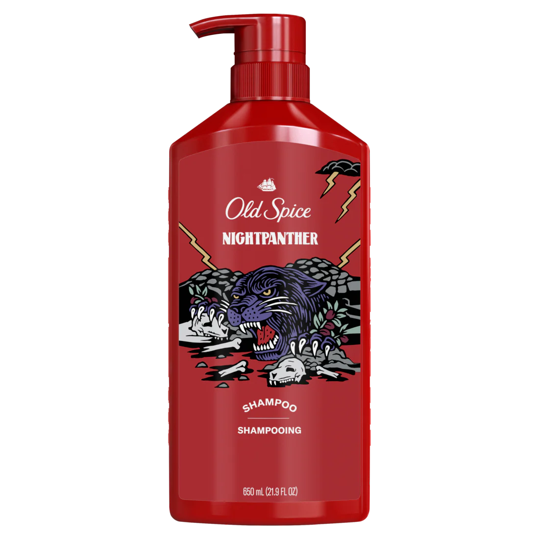 Old Spice Nightpanther Shampoo For Men Healthier Fuller More Moisturized Looking Hair - 21.9oz/4pk