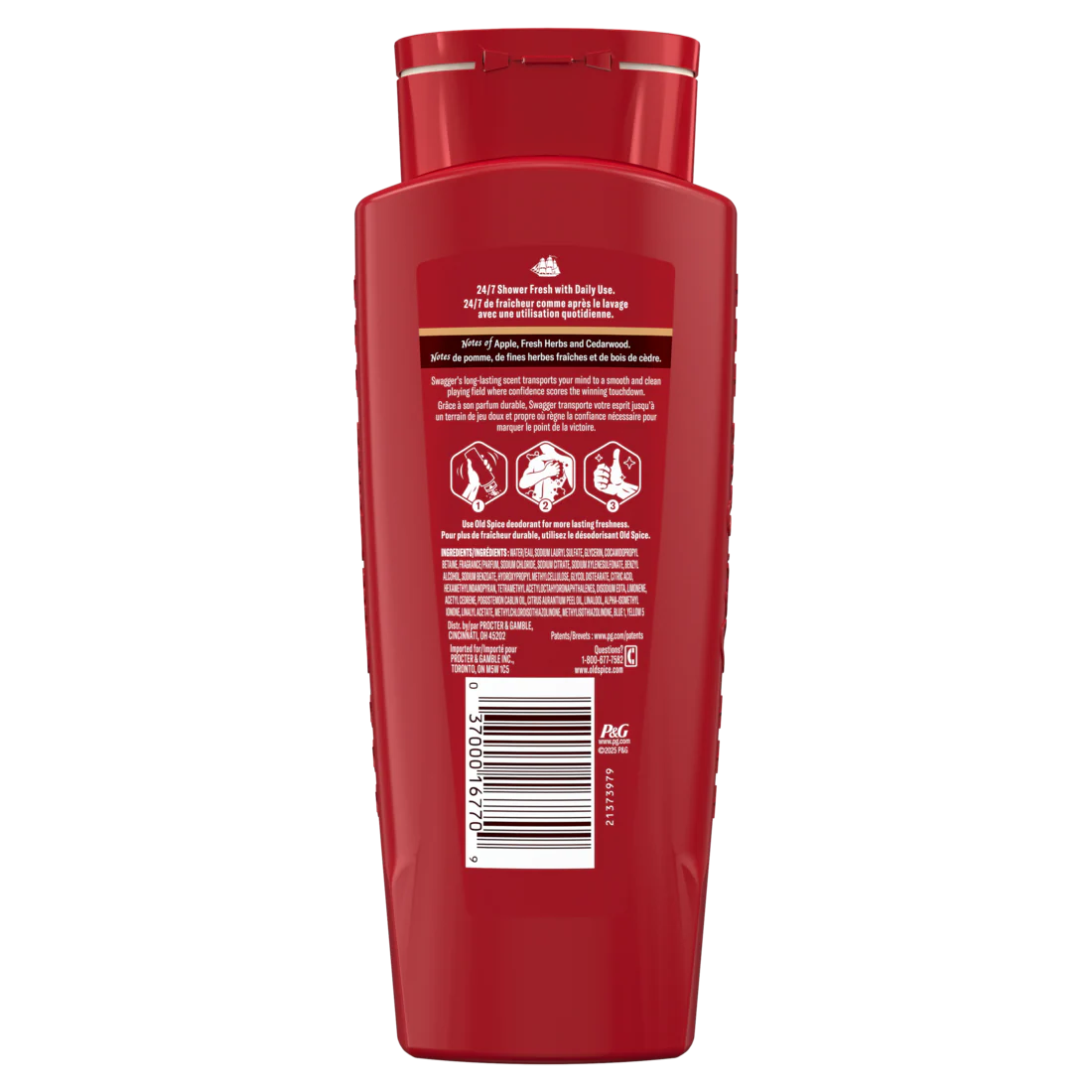 Old Spice Red Collection Body Wash For Men Swagger Scent Refreshing Clean Moisturizing Formula Long-Lasting Fragrance - 16oz/4pk - Image 2