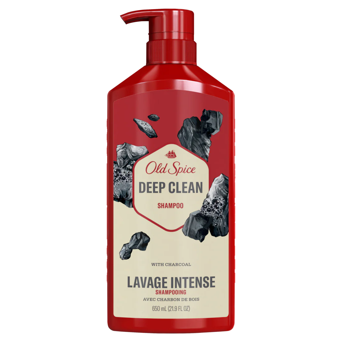 Old Spice Deep Clean Shampoo For Men With Charcoal Healthier Fuller More Moisturized Looking Hair Removes Built Up Dirt And Oil - 21.9oz/4pk