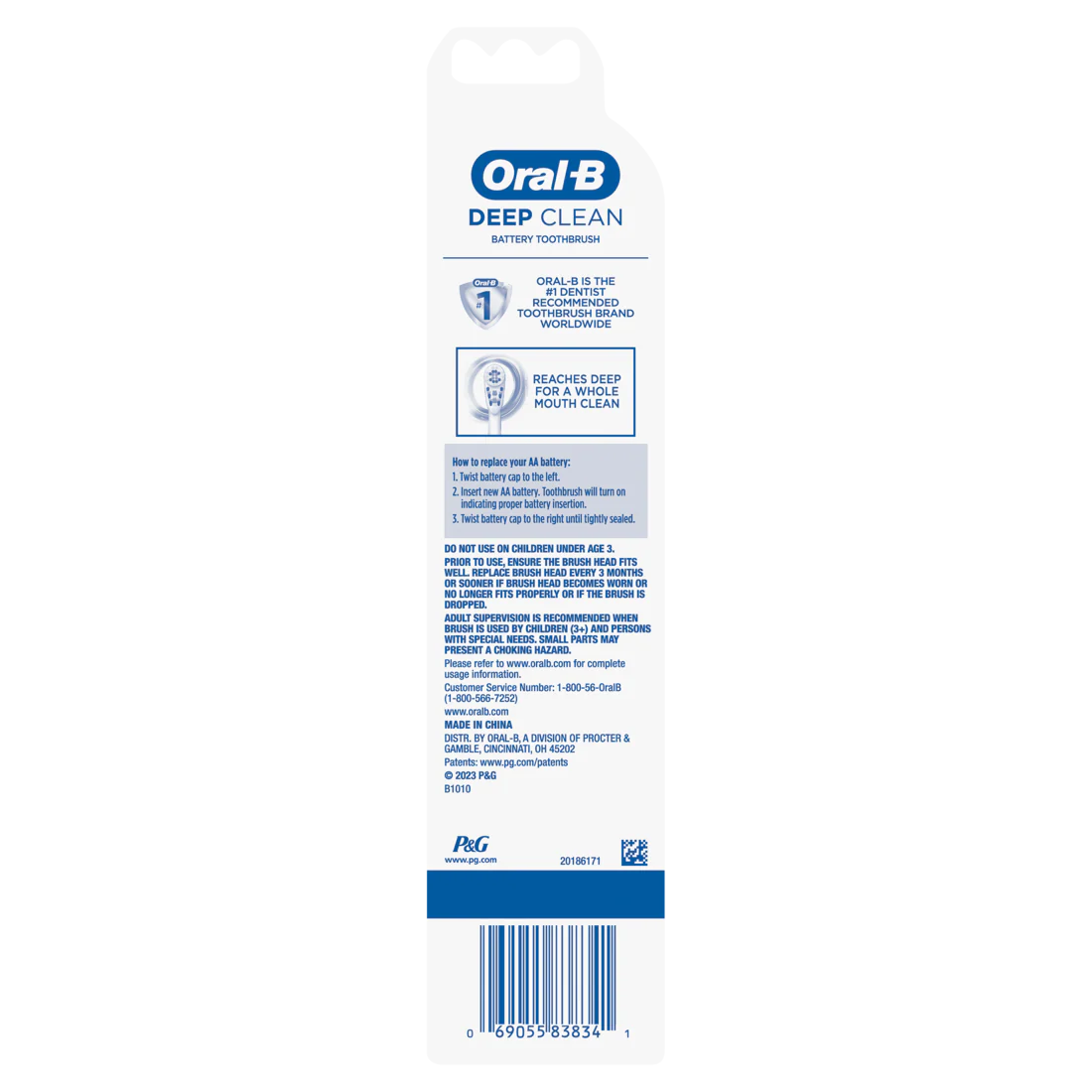 Oral-B Complete Deep Clean Battery Powered Electric Toothbrush (Colors May Vary) - 1ct/48pk - Image 2