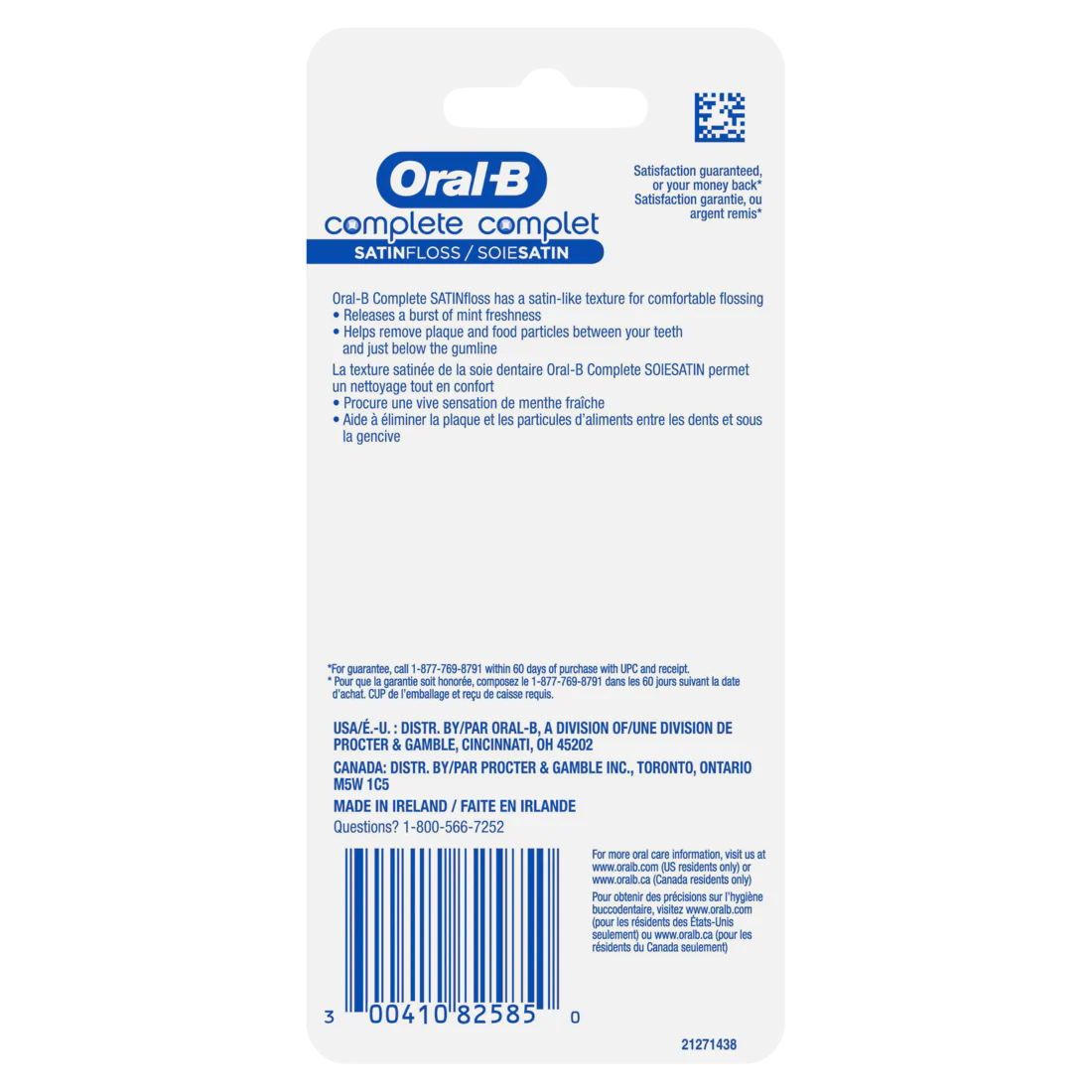 Oral-B Complete Mint Satinfloss Comfort Grip Value 2 Pack (50m/54.6yd each) - 2ct/48pk - Image 2