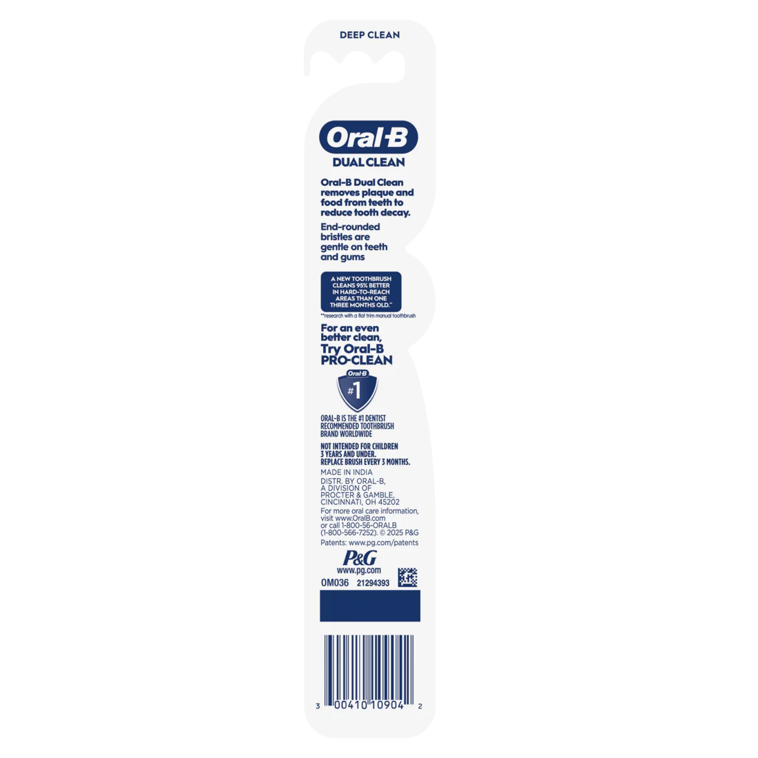 Oral-B Toothbrush Dual Clean Medium - 1ct/72pk - Image 2