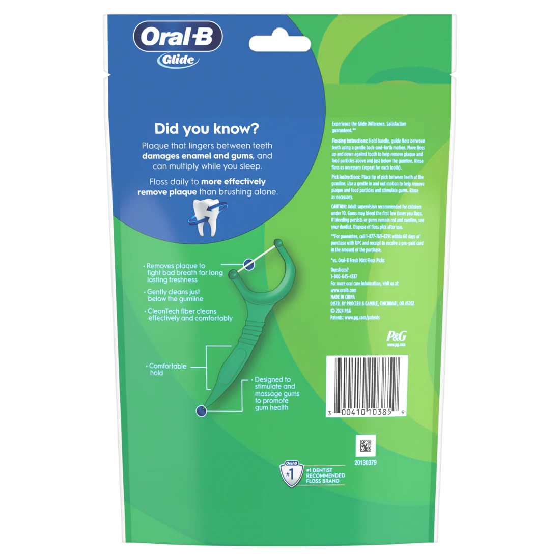 Oral-B Glide Mint Dental Floss Picks With Long Lasting Scope Flavor - 150ct/24pk - Image 2
