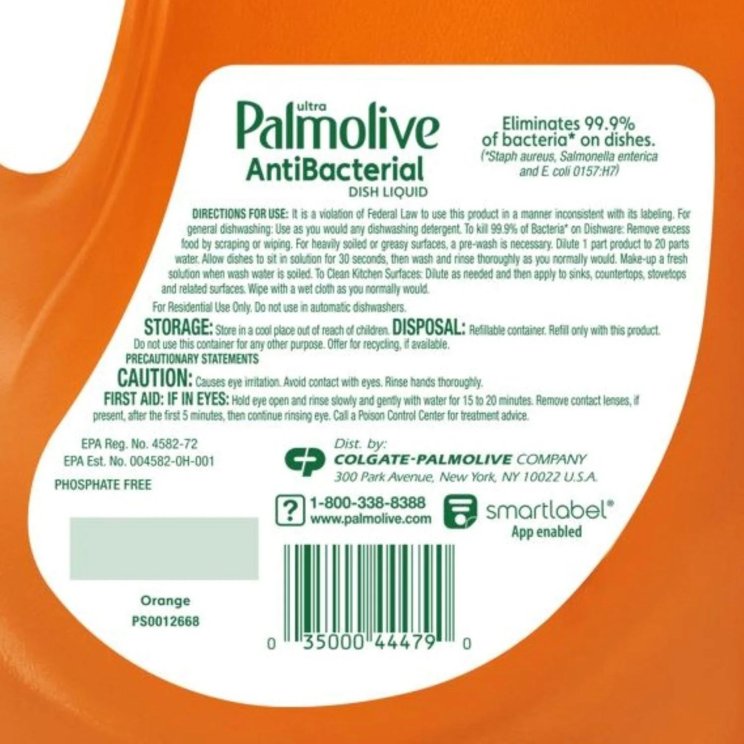 Palmolive Antibacterial Dishwashing Liquid Dish Soap Orange - 102oz/6pk - Image 2
