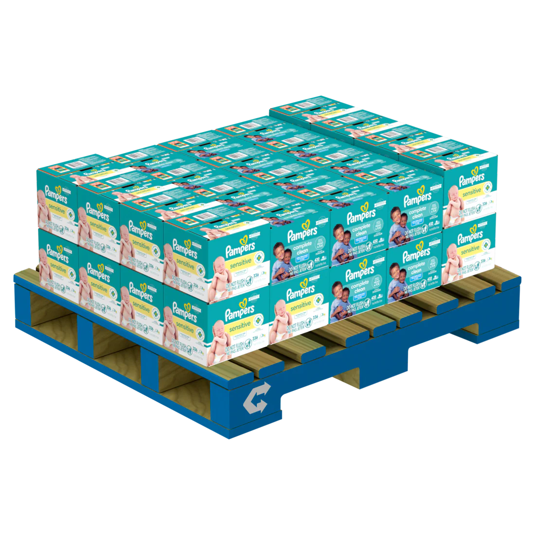 Pampers Baby Wipes Display (20x336ct Sensitive; 20x432ct Clean) - (336-432)ct/40pk