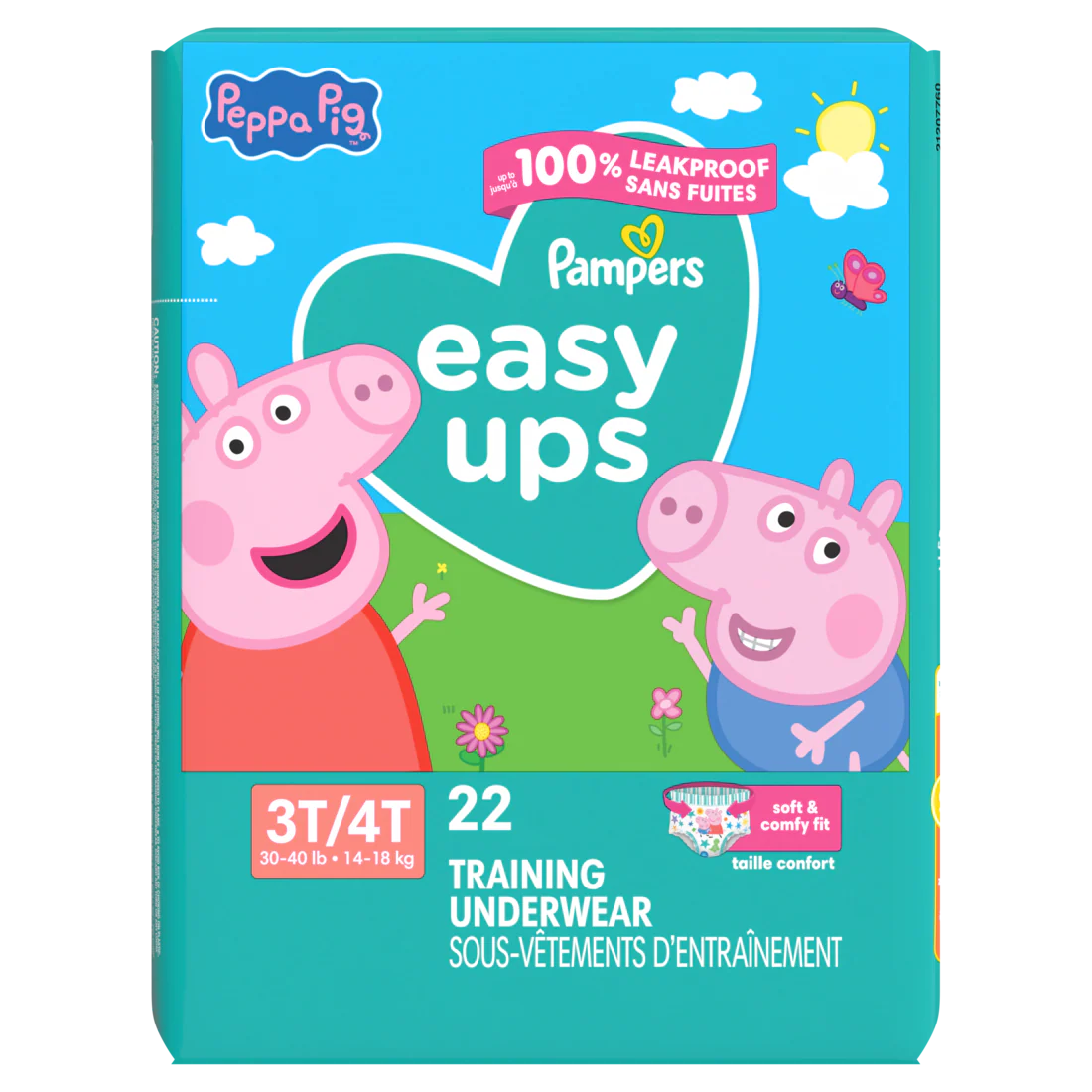 Pampers Easy Ups Training Underwear Peppa Pig Size 5 3T-4T - 22ct/3pk